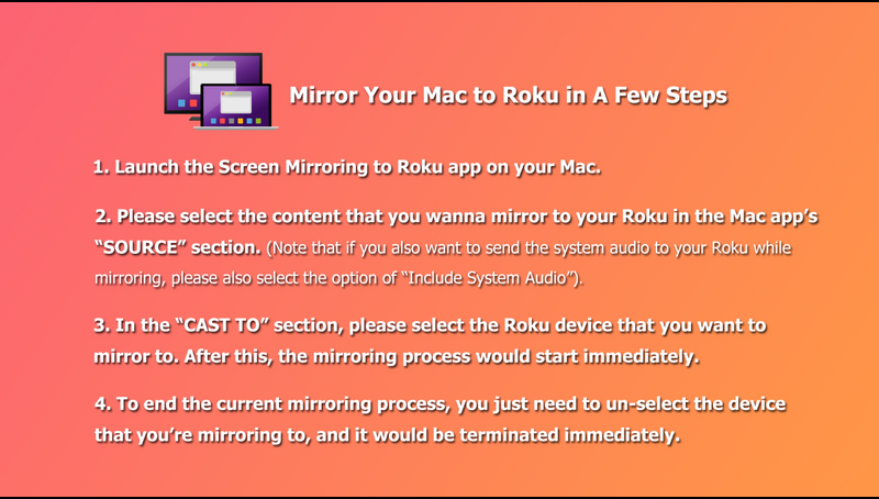 screen mirroring from macbook to roku